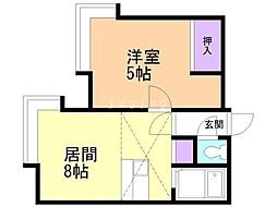 AMS清田21・B 1LDKの間取図画像