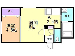 グランディール栄通 1LDKの間取図画像