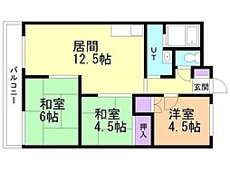 シティ菊水ビル 3LDKの間取図画像