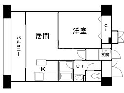 藤井ビル菊水3 1LDKの間取図画像