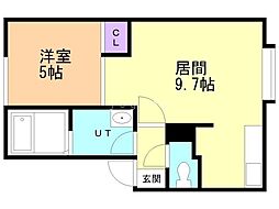 ティアナ弐番館 1LDKの間取図画像