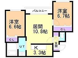 CozyPlace栄通 2LDKの間取図画像