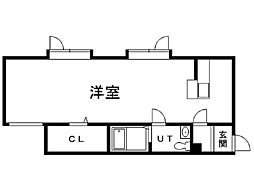 プラザN6 ワンルームの間取図画像
