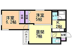 マイクレスト栄通 2DKの間取図画像