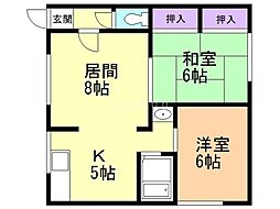 コーポ宮腰 2LDKの間取図画像