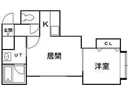 ブレス74 1DKの間取図画像