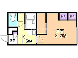 レオパレス新さっぽろ1 1Kの間取図画像