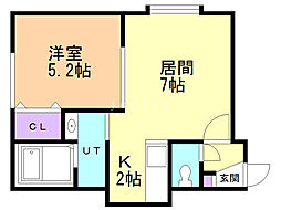フレンズHS 1LDKの間取図画像