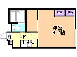 レオパレスアマーレサッポロ 1Kの間取図画像