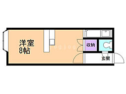 バーディTAMAI ワンルームの間取図画像