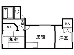 リバ・ストーリーD 2LDKの間取図画像