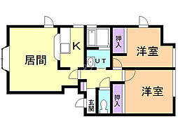 メゾン美園 2LDKの間取図画像