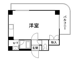 ミリオンコート3 ワンルームの間取図画像