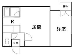 ロアール新札幌2-6 1LDKの間取図画像