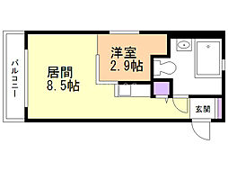 フレンズ本通南 1LDKの間取図画像