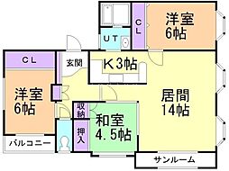 ビラファミール 3LDKの間取図画像
