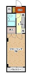 ニューライフ竹 1Kの間取図画像
