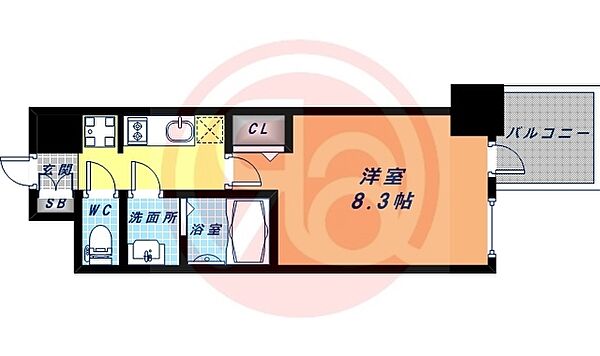 大阪府大阪市天王寺区生玉町(賃貸マンション1K・3階・25.81㎡)の写真 その2