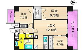 大阪府大阪市天王寺区玉造本町（賃貸マンション3LDK・13階・68.06㎡） その2