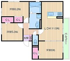 大阪府大阪市阿倍野区北畠3丁目（賃貸マンション3LDK・3階・67.17㎡） その2