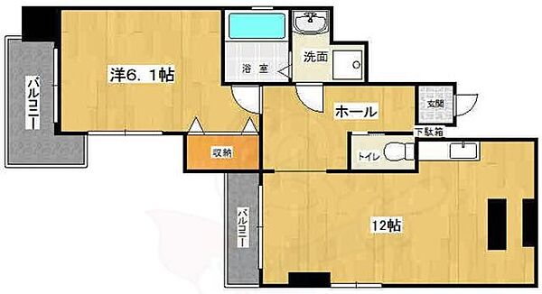 福岡県福岡市中央区荒戸２丁目(賃貸マンション1LDK・4階・48.11㎡)の写真 その2