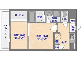 エステートモア薬院ジョイ  ｜ 福岡県福岡市中央区薬院２丁目（賃貸マンション2K・4階・24.99㎡） その2