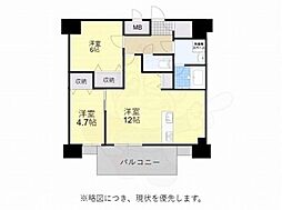 福岡市博多区美野島1丁目マンション 2LDKの間取図画像