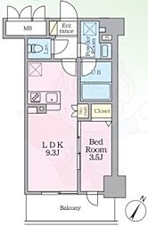 パヴァナジオーネ寺町通り 1LDKの間取図画像