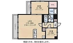 ディアコートパルフェ 2LDKの間取図画像