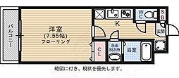 エンクレスト福岡 1Kの間取図画像