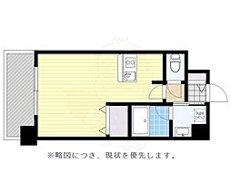 エンクレスト祇園2 1Kの間取図画像