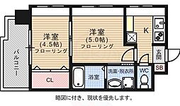 エステート・モア平尾公園通り 2Kの間取図画像