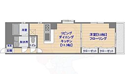 グレイズサイド 1LDKの間取図画像