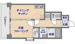 高口箔屋ビル 1DKの間取図画像