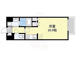 RJRプレシア博多楽水園 ワンルームの間取図画像