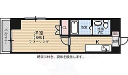 リファレンス祇園 1Kの間取図画像