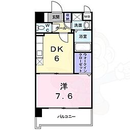 レジデンス20 1DKの間取図画像