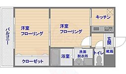 レジディア天神 1LDKの間取図画像