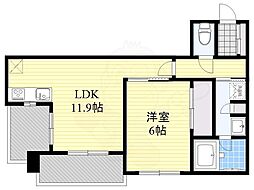 RJRプレシア博多駅前 1LDKの間取図画像
