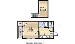 オークウッド博多 1Kの間取図画像
