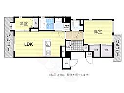 エスペランサ天神南 2LDKの間取図画像