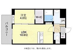 LIBTH高宮3 1LDKの間取図画像