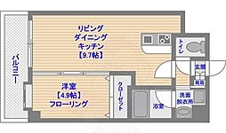 アトラスアルファーノ箱崎 1LDKの間取図画像