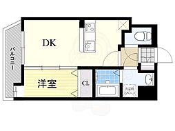 アクアシティ日赤通り 1DKの間取図画像