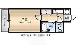 リファレンス東公園2 1Kの間取図画像