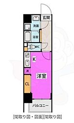 21テクノロジー ワンルームの間取図画像