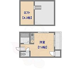マキシム美野島 ワンルームの間取図画像