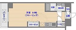 ラフィネスシャトードゥ赤坂 ワンルームの間取図画像