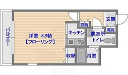 プリメール箱崎2 1Kの間取図画像