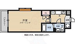 サヴォイステュディオブランシェ 1Kの間取図画像